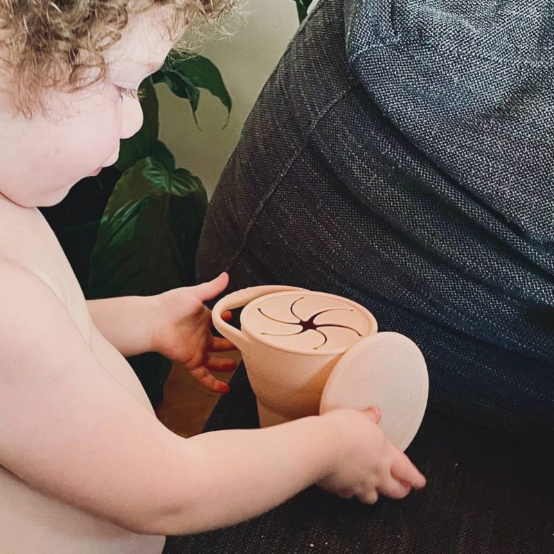 Smoosh Snack Cup with Lid - Grey