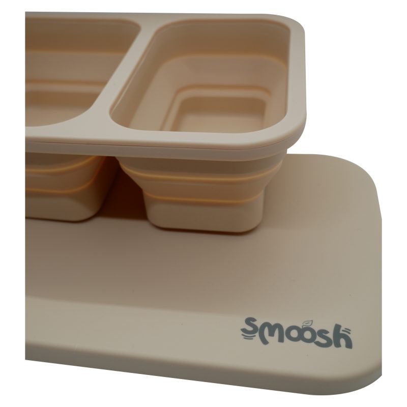 Smoosh Silicone Collapsible Lunch Box - Latte