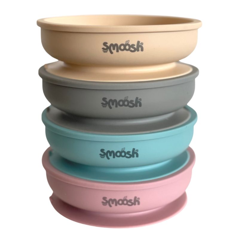 Smoosh Suction Bowl - Grey