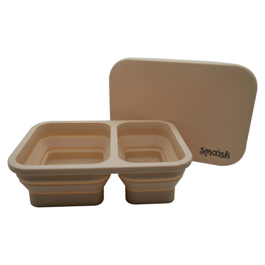 Smoosh Silicone Collapsible Lunch Box - Latte